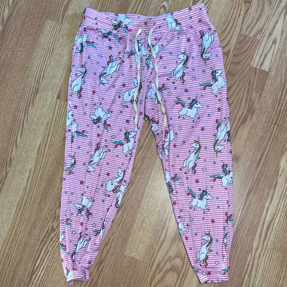 Kohlis Pink Unicorn Print Pajamas Pants Size Large (12-14)